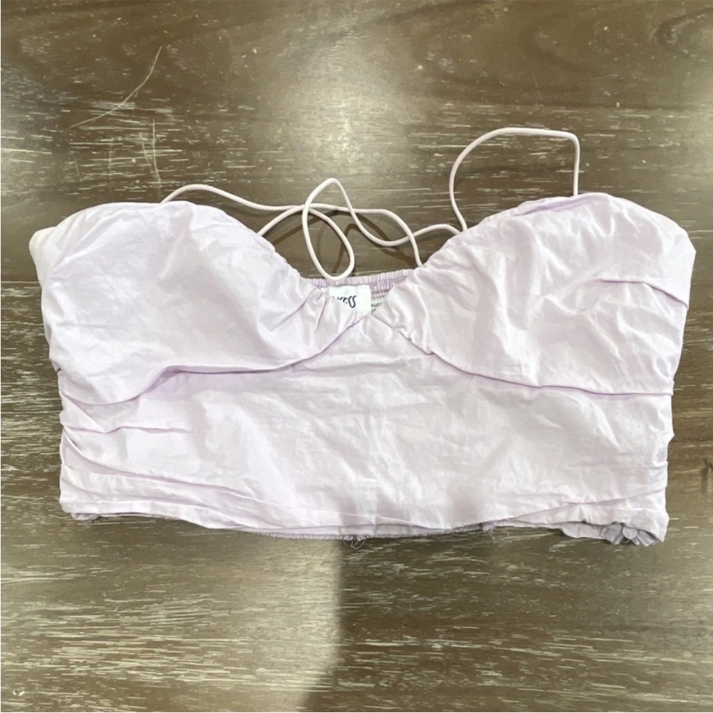 Princess Polly Light Lavender Bralette Crop Top Festival Top with straps